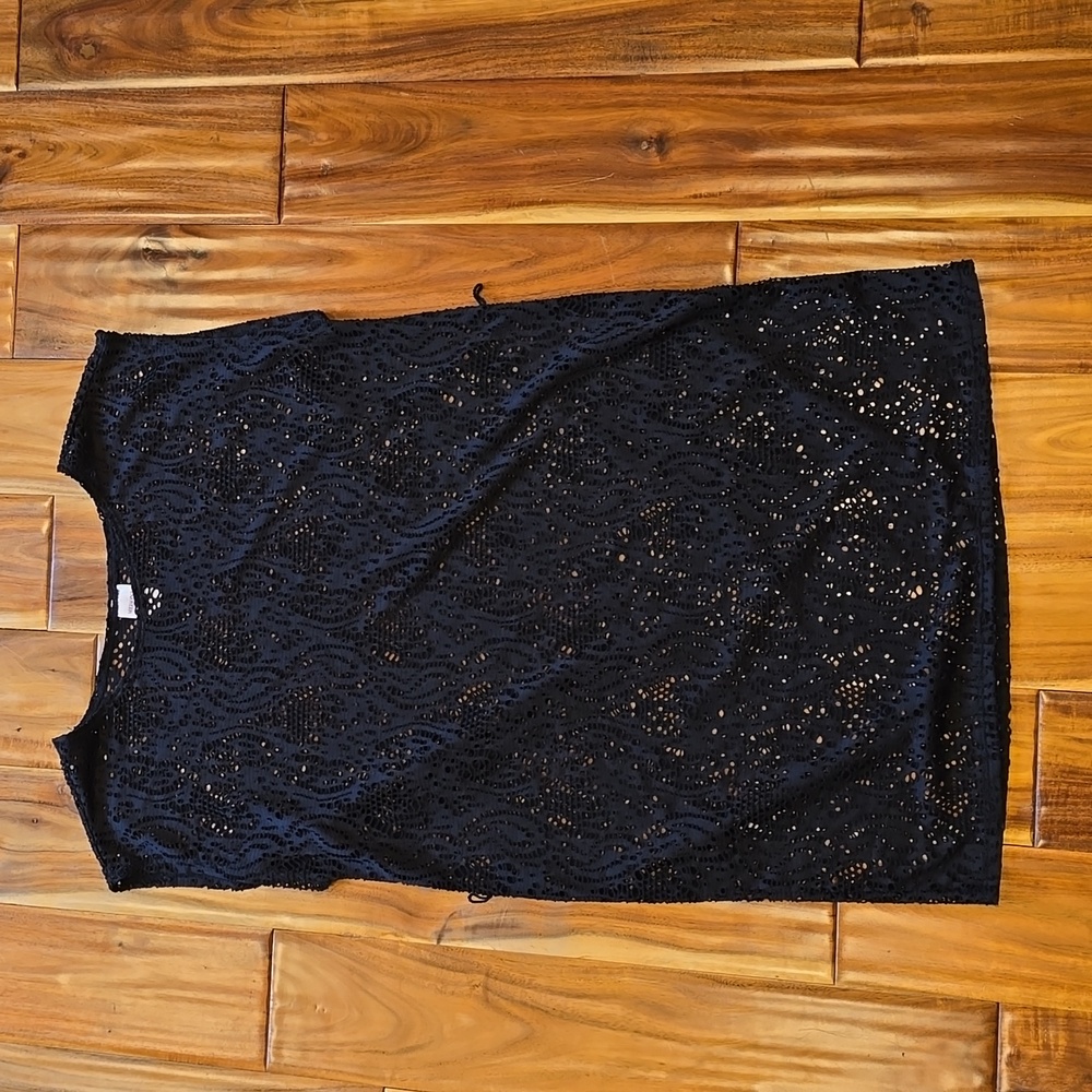 Merona size small black lace swim cover up dress